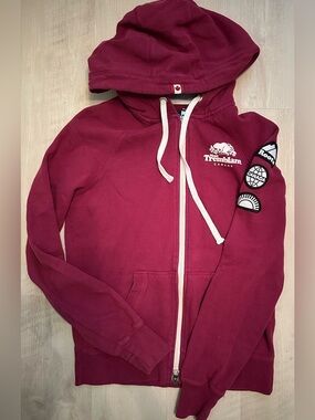 ROOTS Tremblant Canada Maroon Zip-Up Hoodie 🇨🇦